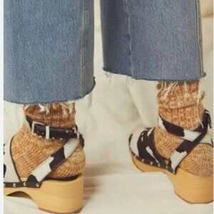 Free People X Unalira Cow Clogs 37